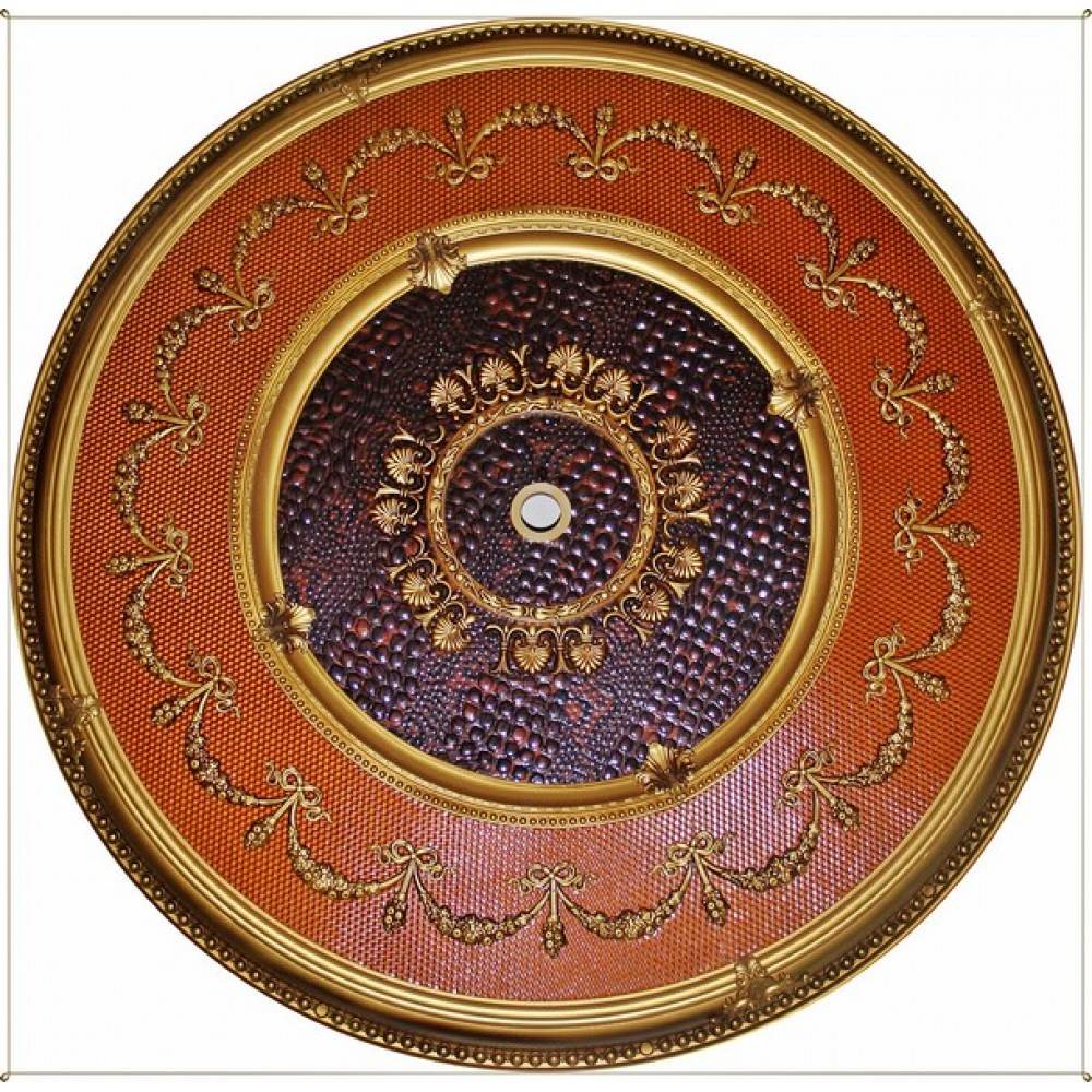 110 cm Yuvarlak Osmanli Saray Tavan Sf-071 Avize Gobegi Patina-Eskitme Altin Varakli 3D